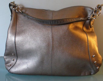 Vintage Furla Bronze Pebbled Leather Made in Italy Shoulder  Bag