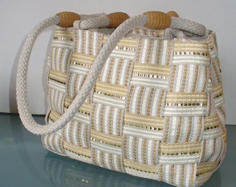 Made in Italy Woven Seat Belt Shoulder Bag
