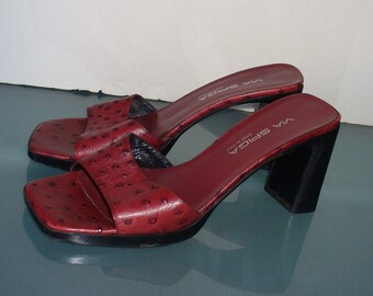 Via Spiga Made in Italy Red Ostrich Shoes 8.5M