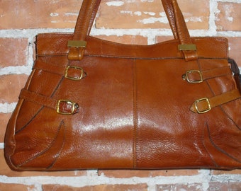 Vintage Made in Italy 1960 Caramel Leather Bag