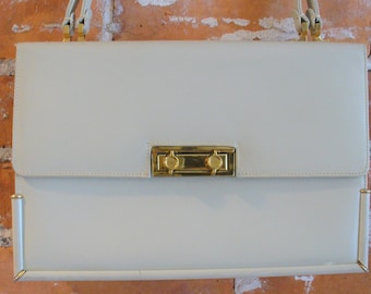 Vintage Florentine Bone Leather  Kelly Bag Made in Italy