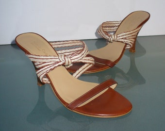 Made in Italy Max de Carlo  Leather Strappy Heels Size 9 B