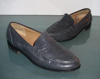 Vintage Dino Monti Made in Italy Grey Reptile Loafers Size 8.5 US