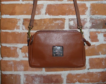 Made in Italy Valentina Cognac Crossbody Bag