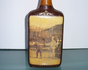 Made in Italy Vintage Leather Clad Decanter Fausto Conturi