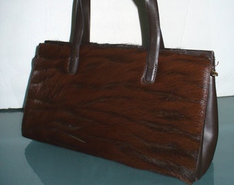 Vintage Oki-Doki Made in Italy  Leather & Calf Hair Purse