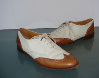 Vintage Ralph Lauren Wingtip Oxford Made in Italy Shoes Size 7 B