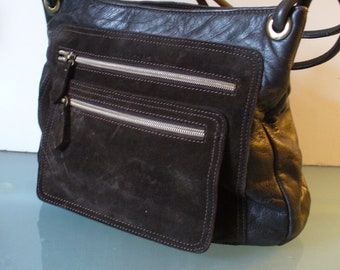 Les Copains Made in Italy Chocolate Shoulder Bag