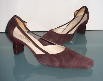 Vintage Chanel Made in Italy Strappy Suede Shoes 37.5 EU