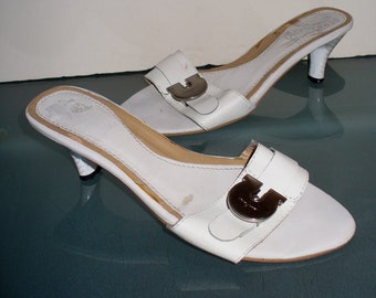 Ferragamo Kitten Heel Slides Made in Italy Size 37