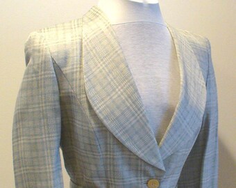 Giorgio Armani Made in Italy Powder Blue Silk Jacket Size 8 US