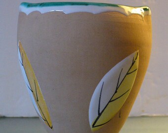 Vintage Made in Italy MCM Leaf Decor Vase
