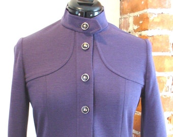 Vintage Knitalia Made in Italy Knit Plum Wool Dress