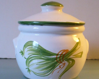 Vintage Made in Italy Garlic Storage Pot