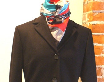 Benetton Made in Italy Black Wool Coat Size 44EU