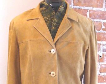 Vintage Saks Fifth Avenue Made in Italy Suede Jacket Size 8 US