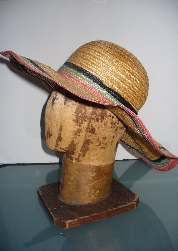 Made in Italy Large Wide Ruffle Brim Straw Hat - image 3