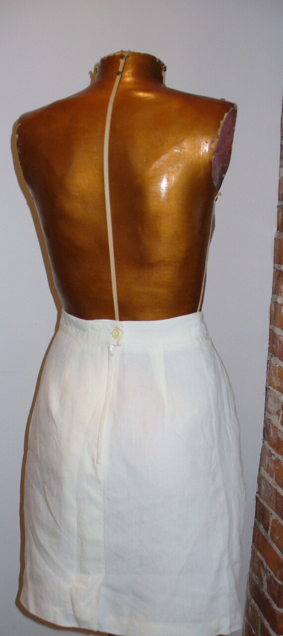 Vintage Max Mara Made in Italy Linen Skirt  Size … - image 5