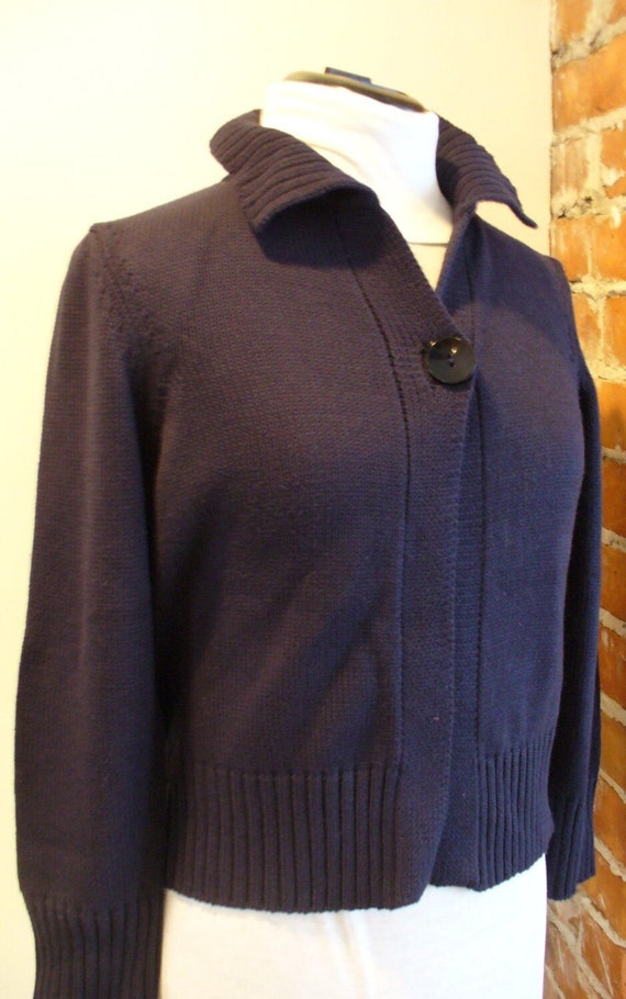 Made in Italy Talbots Navy Cotton Sweater Size S