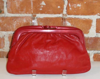 Made in Italy Candy Apple Red Clutch Bag