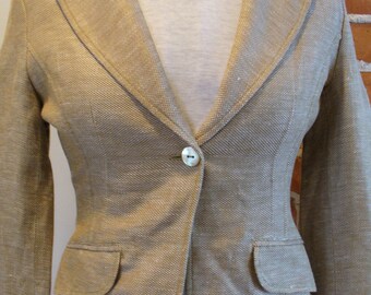 Blunauta Made in Italy  Linen & Silk Suit Jacket Size 42 EU