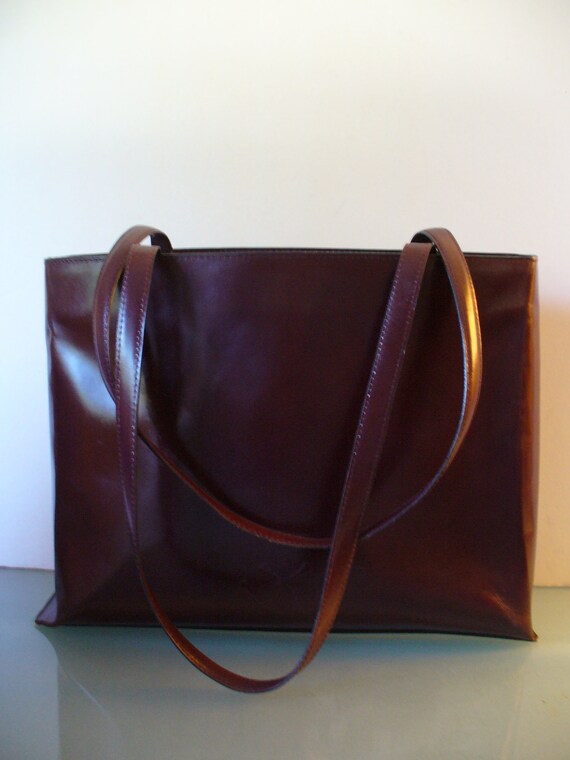 oxblood tote bag