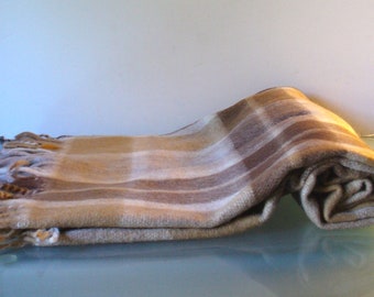 Vintage Made in Italy Plaid Throw Blanket