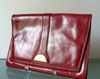 Made in Italy Vintage Antonio Scepi Oxblood Clutch Bag