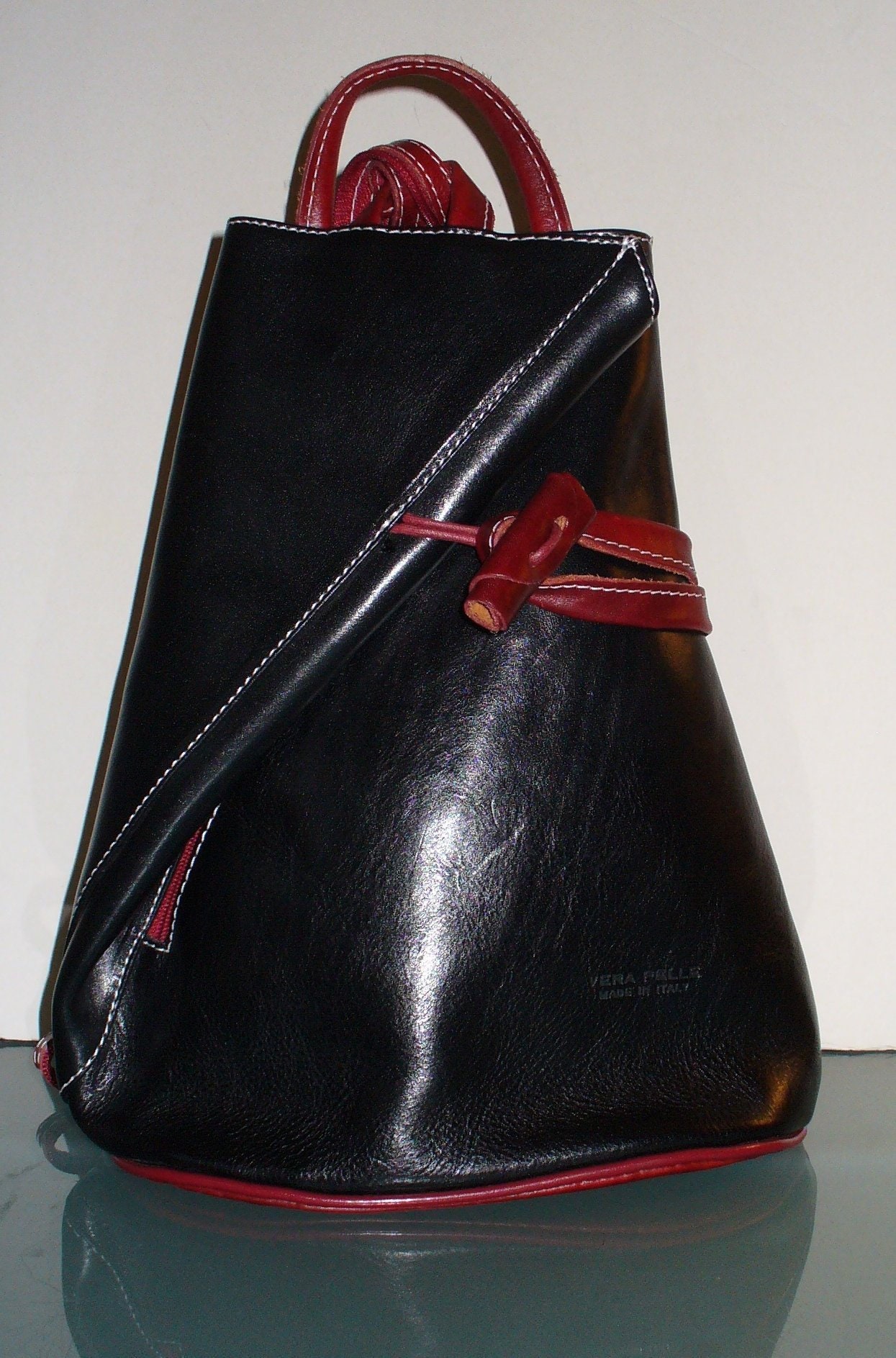 Vintage Made in Italy Vera Pelle Backpack Style Purse