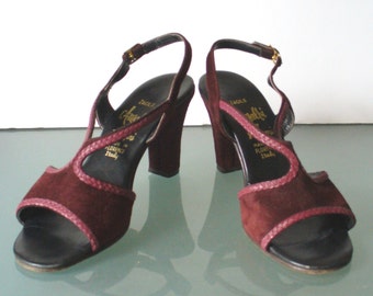 Vintage Made in Italy Amalfi Rangoni Suede Slingback Pumps Size 6.5M