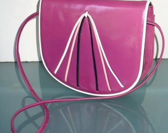 Vintage Andrew Geller Made in Italy Raspberry Leather Purse