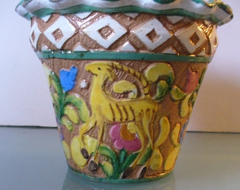 Made in Italy Elk Motif Ceramic Flower Pot