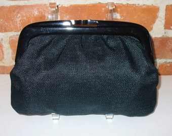 Bolso de mano de lino negro hecho en Italia