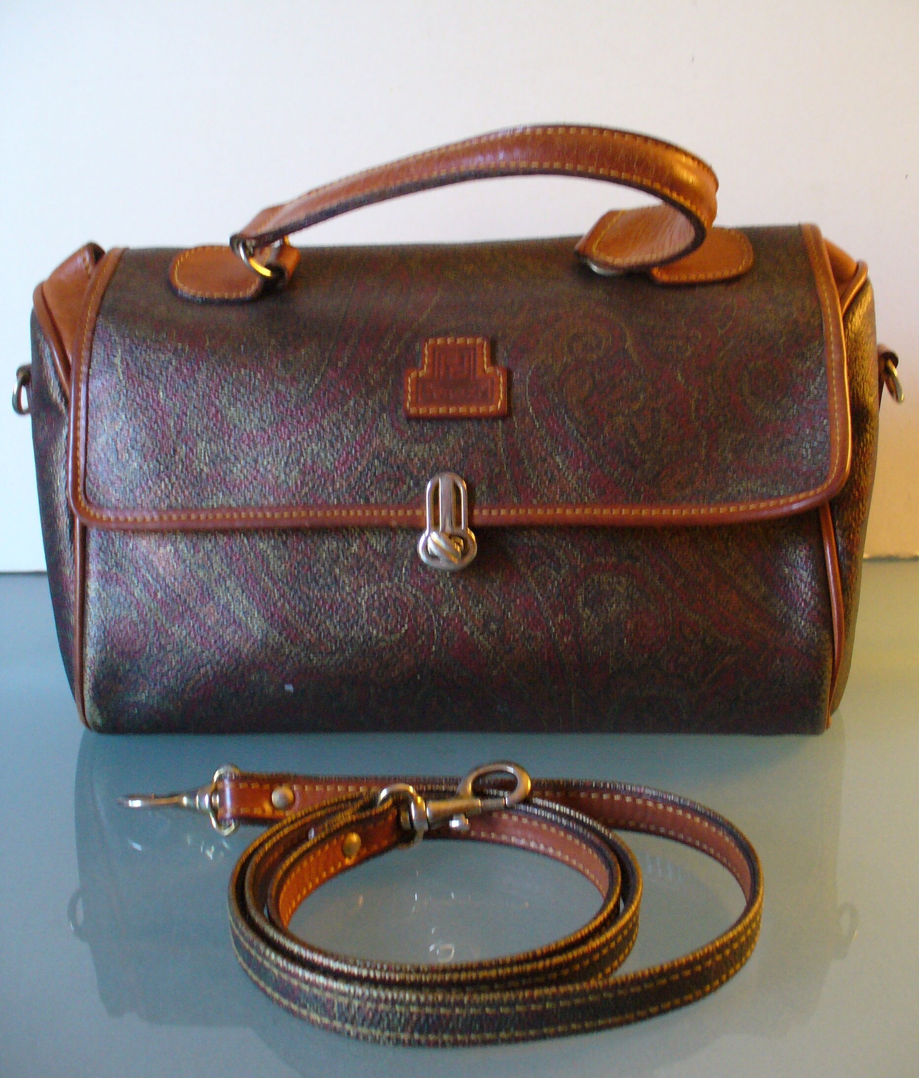 Peruzzi Made in Italy Handmade Calfskin Paisley Speedy Bag