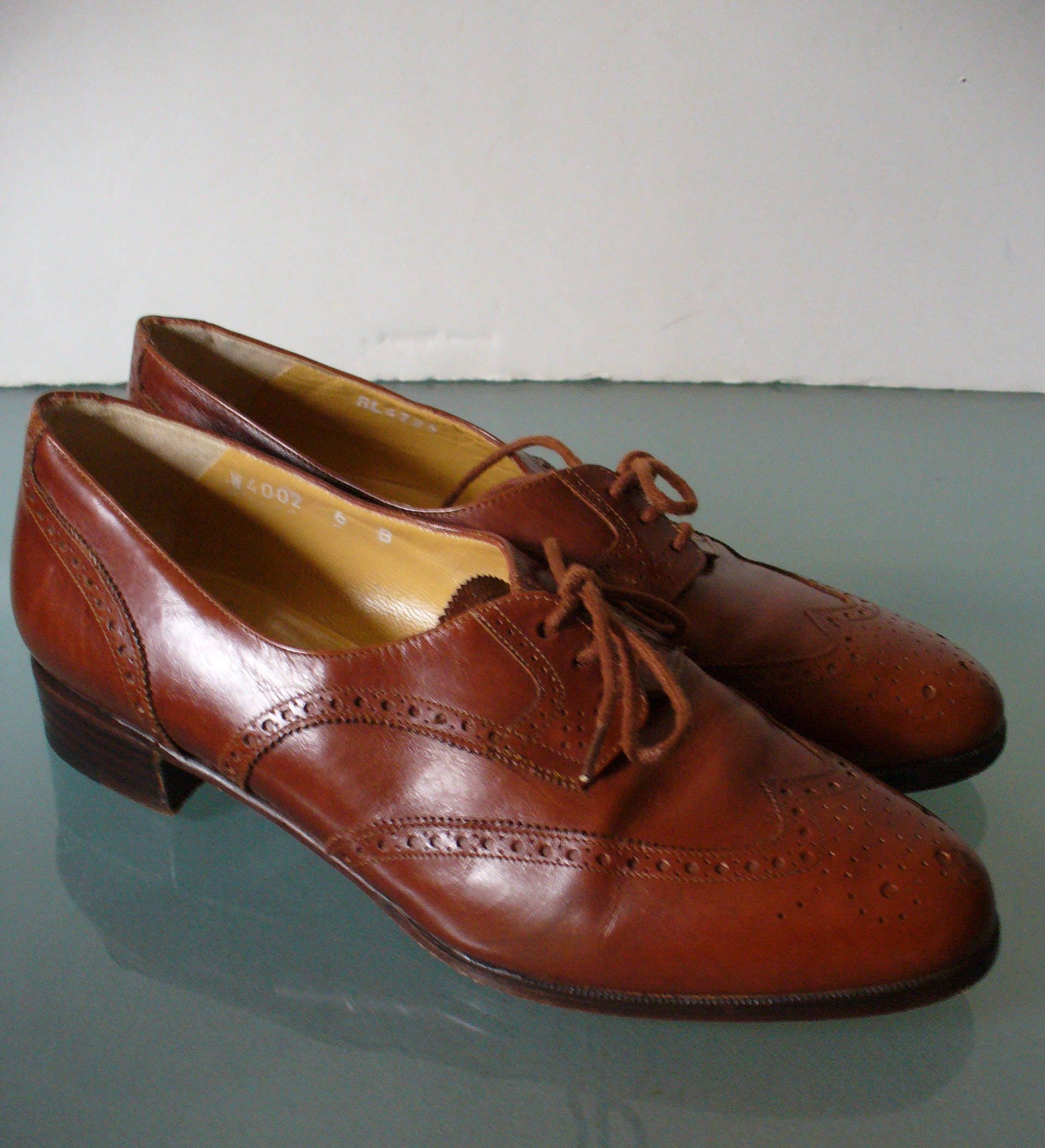 Vintage Ralph Lauren Wingtip Oxford Made in Italy Shoes Size 6 B