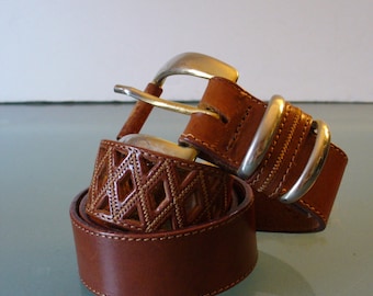 Vintage Made in Italy La Salamandra Leather Belt