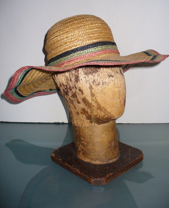 Made in Italy Large Wide Ruffle Brim Straw Hat - image 6