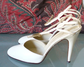 Vintage Made in Italy Garolini Ankle Strap Pumps Size 10 US