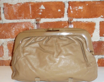 Made in Italy Taupe Clutch Bag