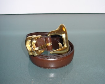 Milos Made in Italy Brown Leather Belt Size M
