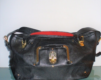 Chloe Made in Italy Black Hampton Leather Bag