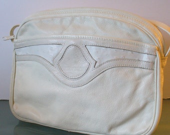 Made in Italy Charles Klein White Leather Shoulder Bag