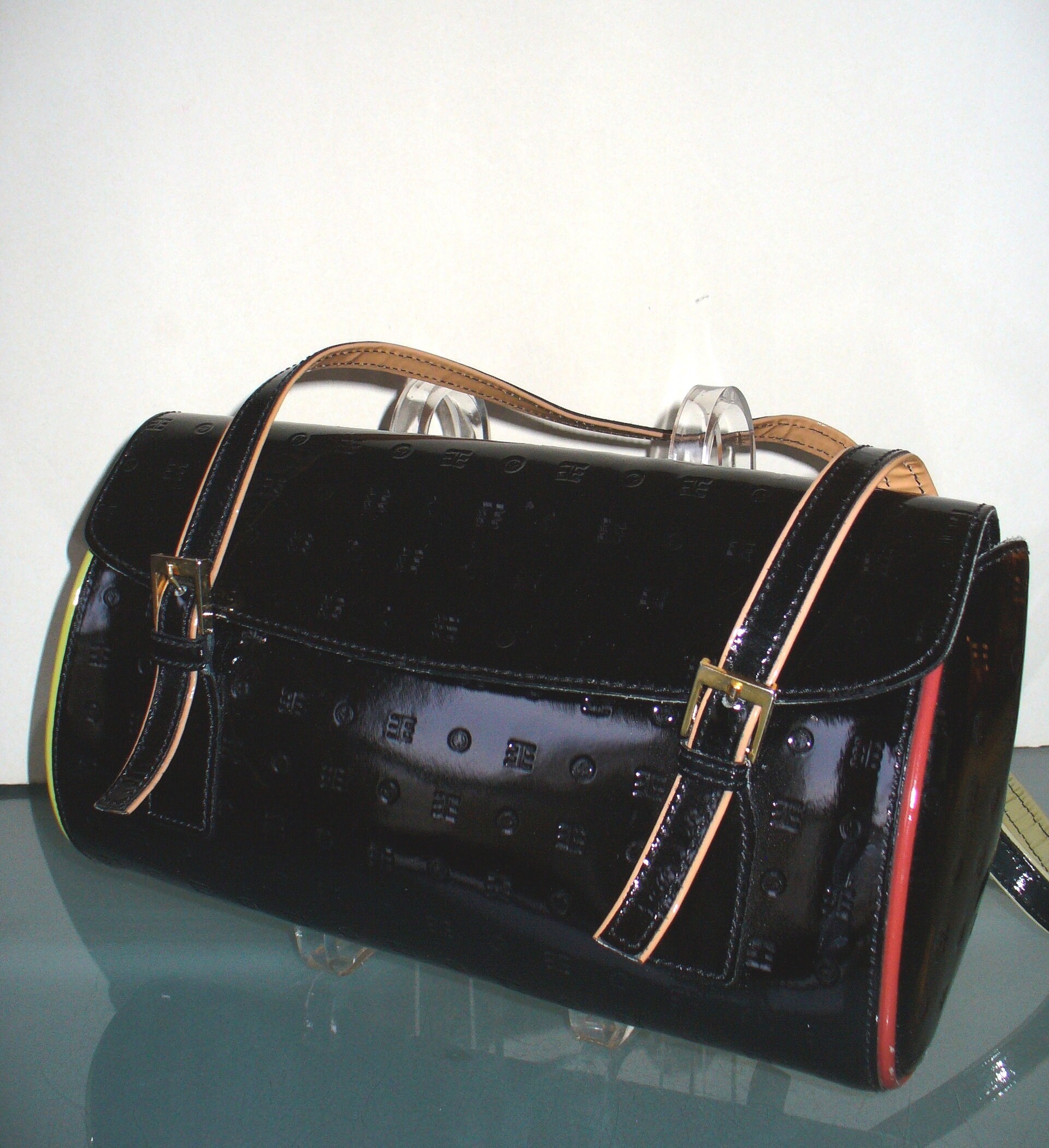 Arcadia Made in Italy Patent Leather Baguette Purse