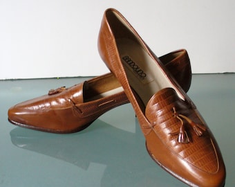 Vintage Made In Italy Bandolino Tassled Heeled Loafers 8US