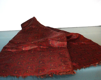 Vintage  Made in Italy Hand Painted Print Foulard Wool Backed Scarf