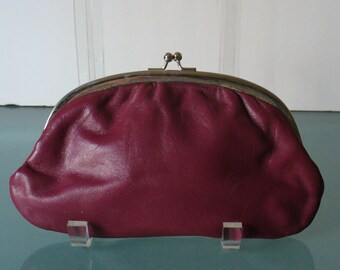 Vintage Made in Italy Small Oxblood Clutch Bag