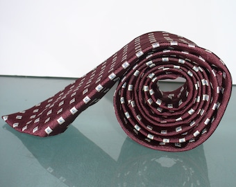 Vintage Polo Ralph Lauren Burgundy Silk Tie Made in Italy