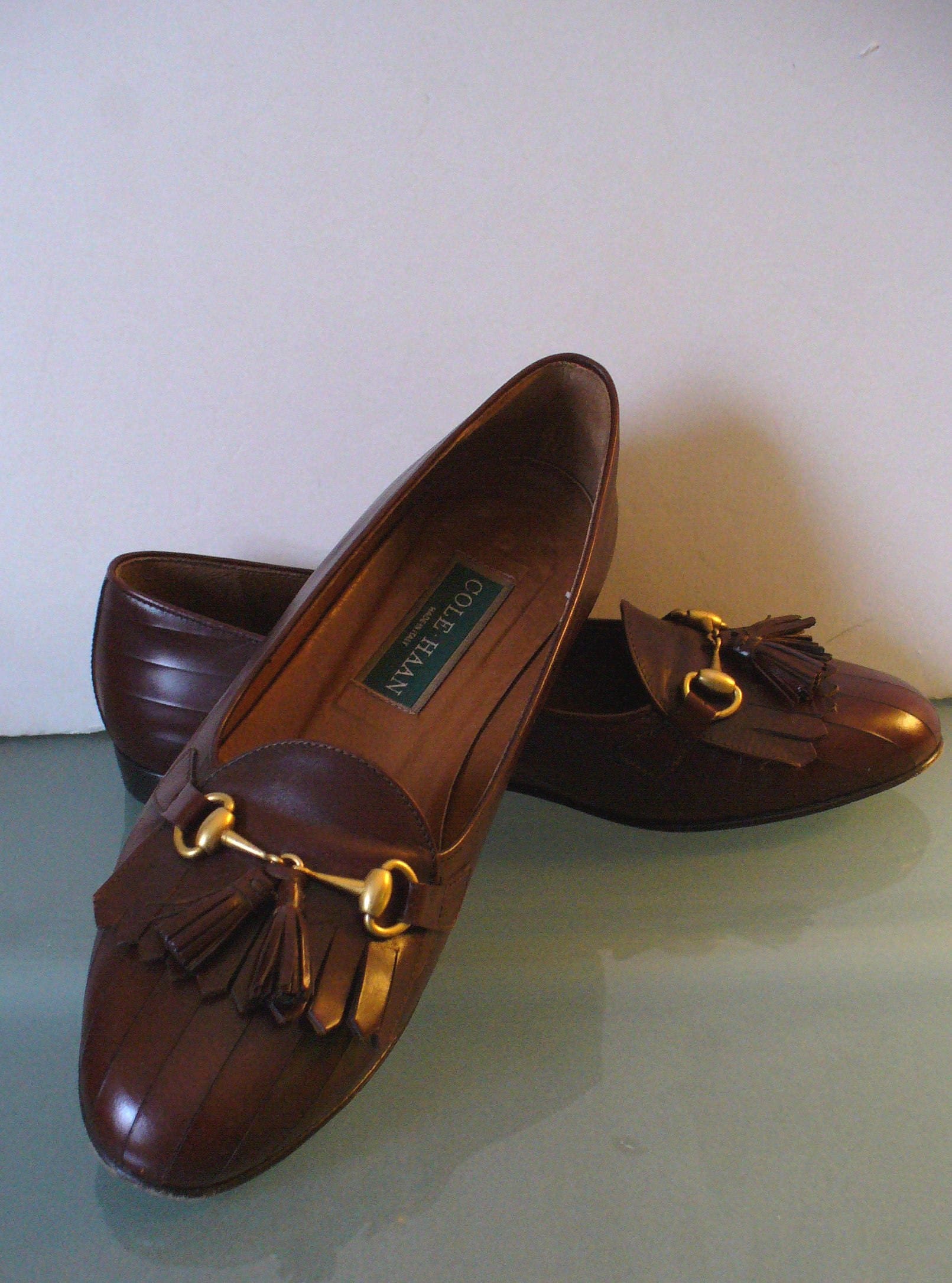 Cole Haan Woman's Chestnut Horse-bit Tassle Loafers Made in Italy Size ...