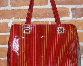 Tosca Blu Made in Italy Large Patent  Leather Tote Bag