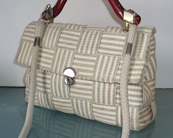 Made in Italy Woven Seat Belt Shoulder Bag